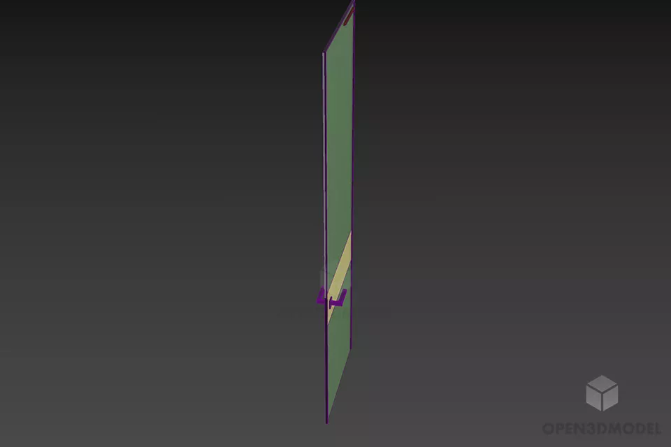 Simple Door With Handle 3d model 3