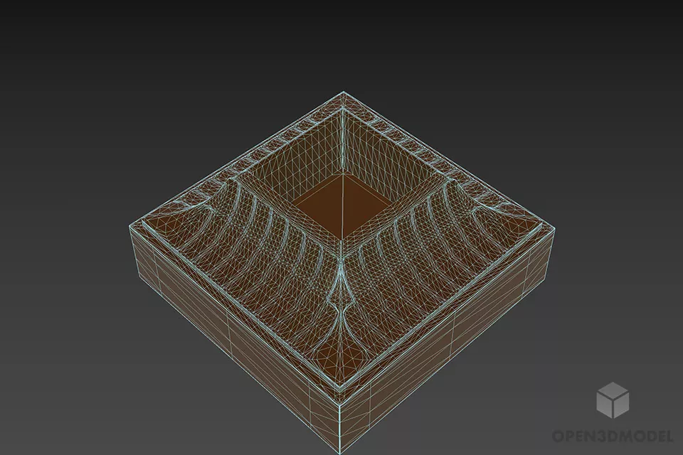 Column Base Carved Style 3d model 3