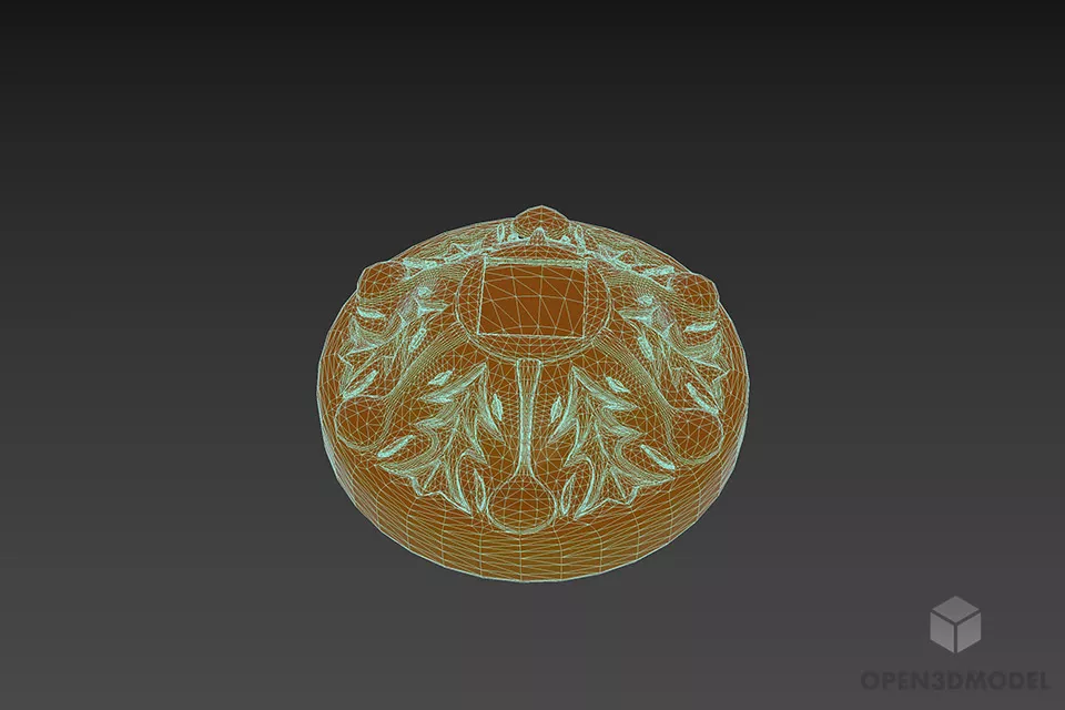 Green Round Column Base For Building 3d model 3