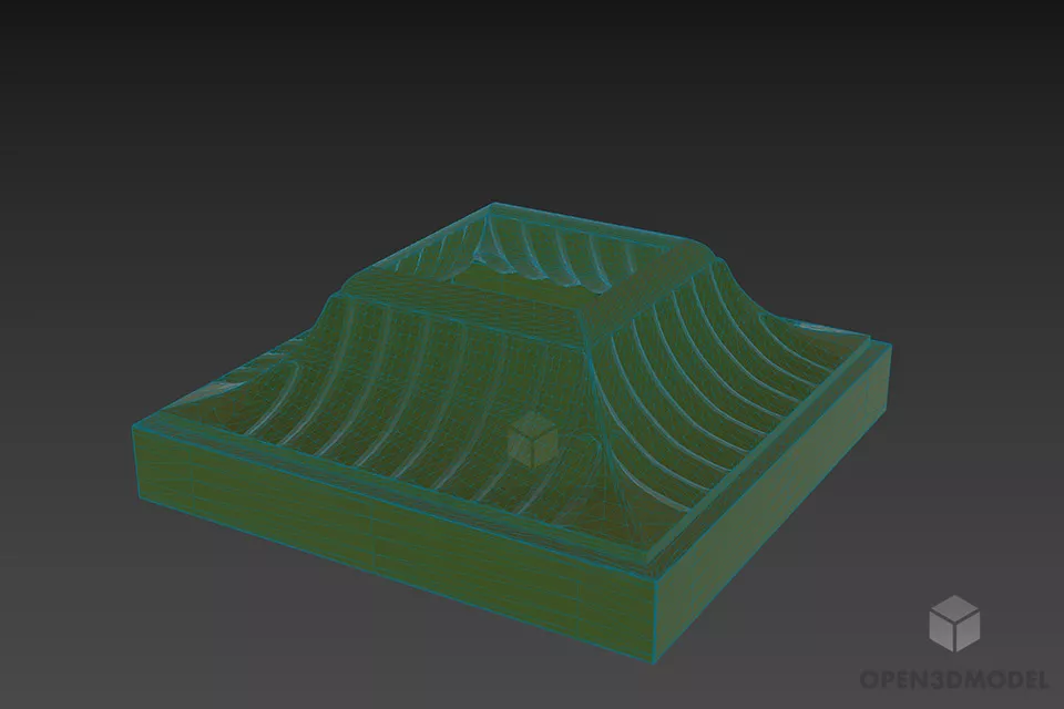 Decorative Brass Column Base 3d model 2
