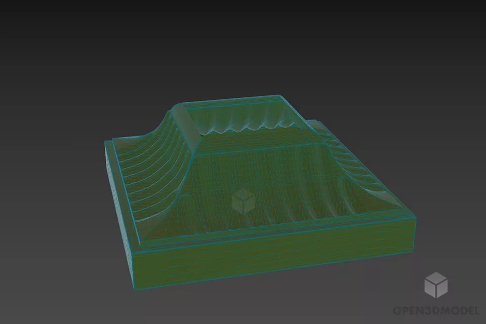 Decorative Brass Column Base 3d model 3