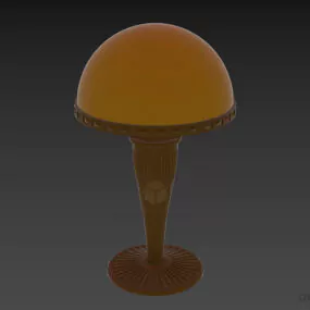 Antique Silver Lamp With Half Dome Shade 3d model
