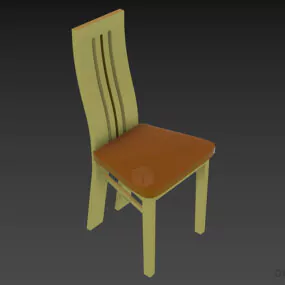 Restaurant Chair Genziana With Curved Back 3d model