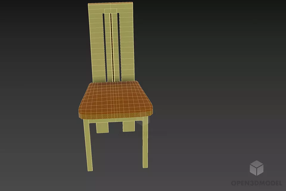 Restaurant Chair Genziana With Curved Back 3d model 3