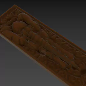 Elephant Shape Carved Panel Decoration 3d model