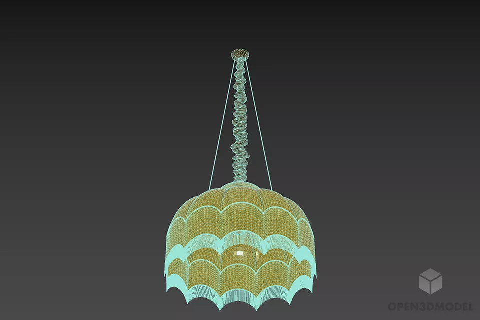 Pendant Lamp Dome Shade 3d model 2