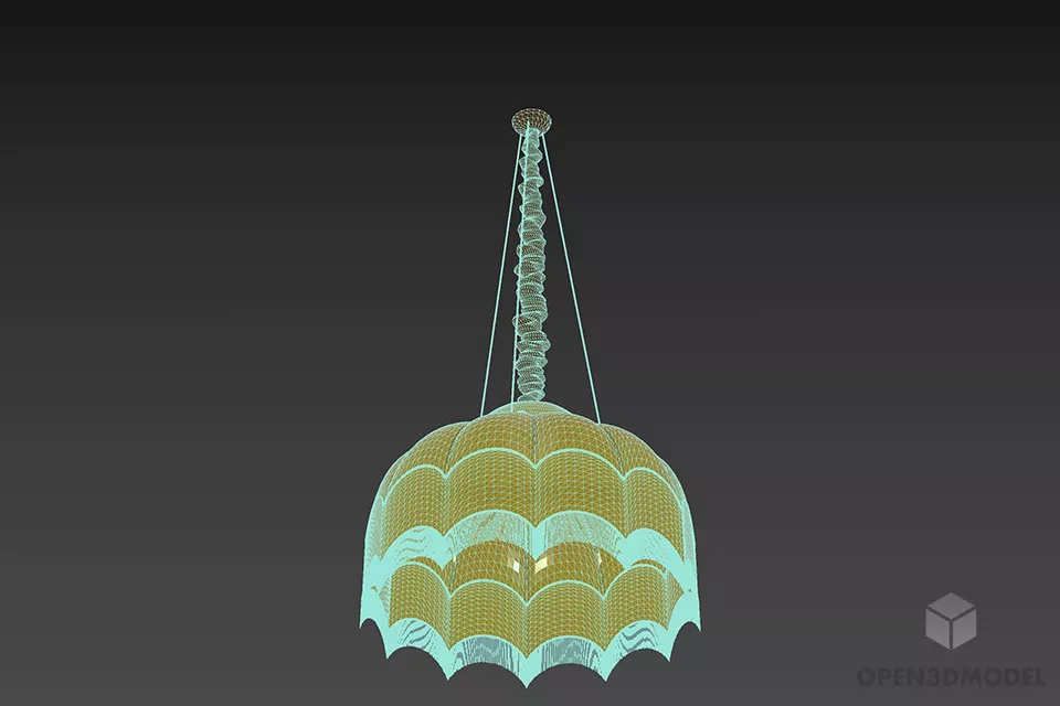 Pendant Lamp Dome Shade 3d model 3