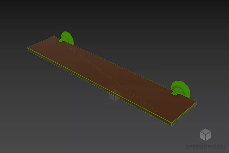 Glass Shelf Sanitary For Bathroom 3d model 2