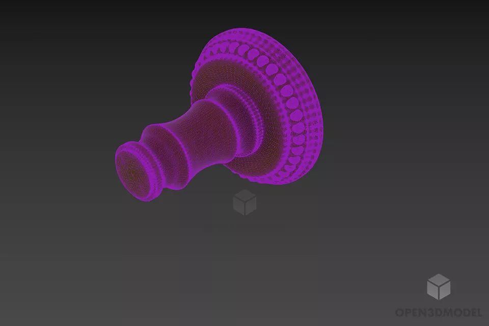 Silver Hanger Carved Style 3d model 2