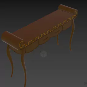 Antique Console Colombo Curved Leg 3d model