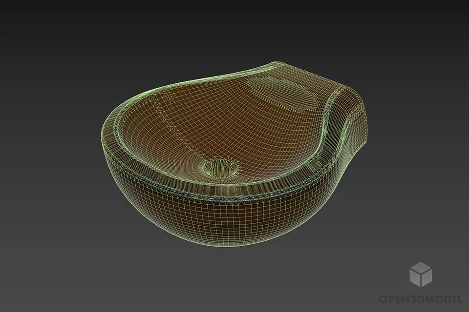 Round Sink Lavabo Furniture 3d model 2