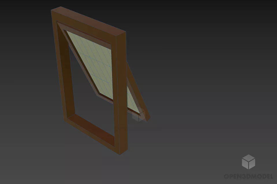 Window Aluminum Frame 3d model 2