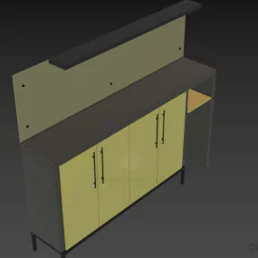 Locker Pantry With Back Panel 3d model