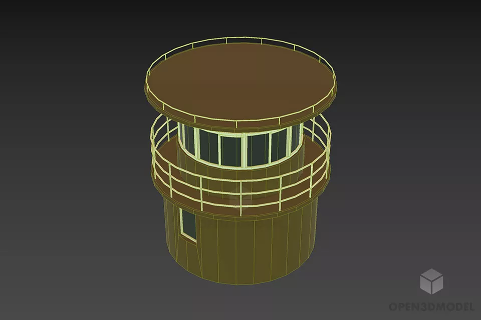 Watch Tower Polices, Street Tower 3d model 2