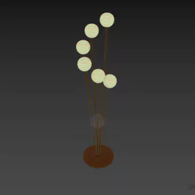 Torchere Lamp With Sphere Shade 3d model