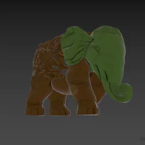 Figurine Elephant Abstract Style 3d model