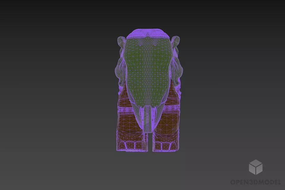 Figurine Elephant Abstract Style 3d model 3