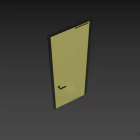 Wood Door Thin Frame 3d model