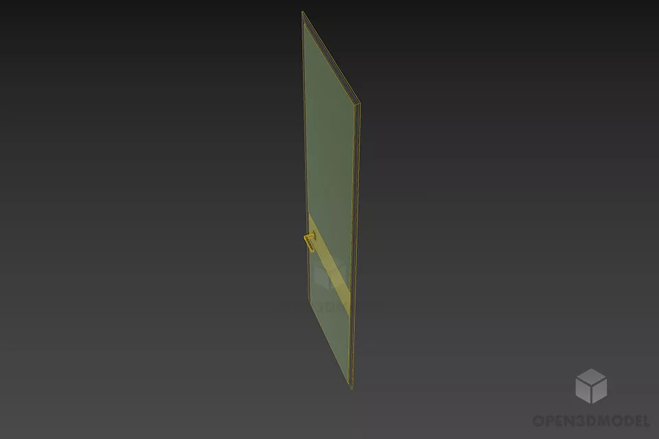 Simple Door Thin Frame 3d model 2