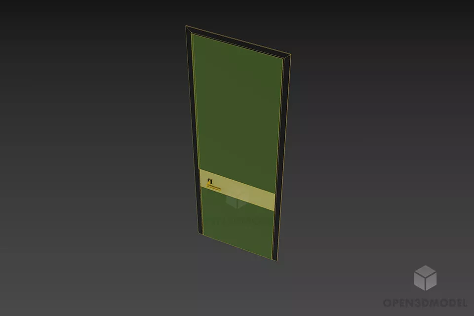 Simple Door Thin Frame 3d model 3