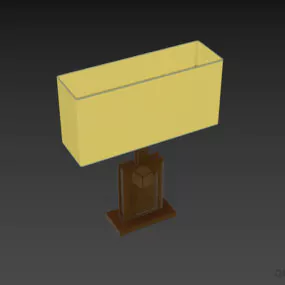 Brass Lamp With Rectangle Shade 3d model