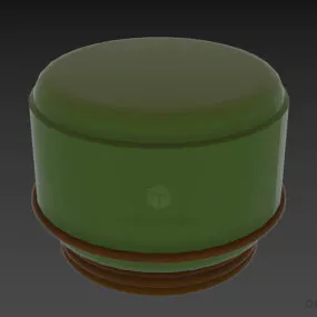 Round Seat With Brass Rings 3d model