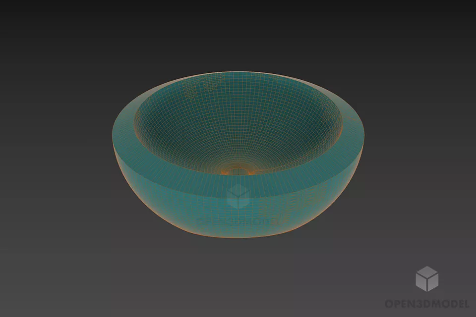 Household Sink Ceramic 3d model 3