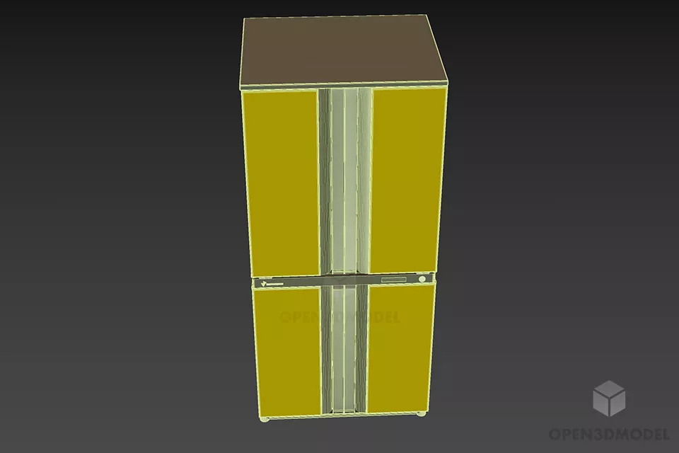 Household Refrigerator Side By Side Sharp 3d model 3