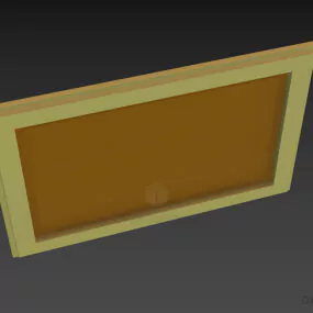 Mirror With Ash Wood Frame 3d model