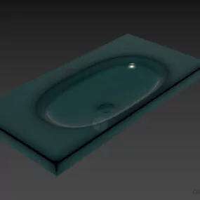 Wide Sink Ceramic Material 3d model