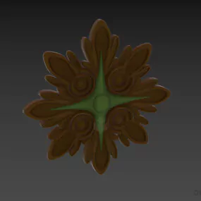 Floral Plaster Decoration Wallmounted 3d model