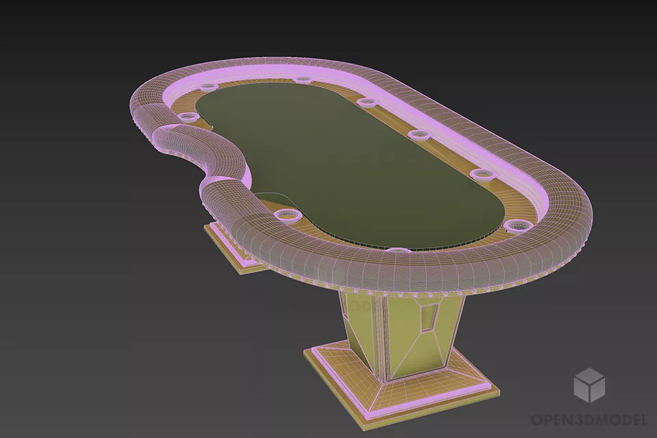 Circular Casino Table 3d model 2