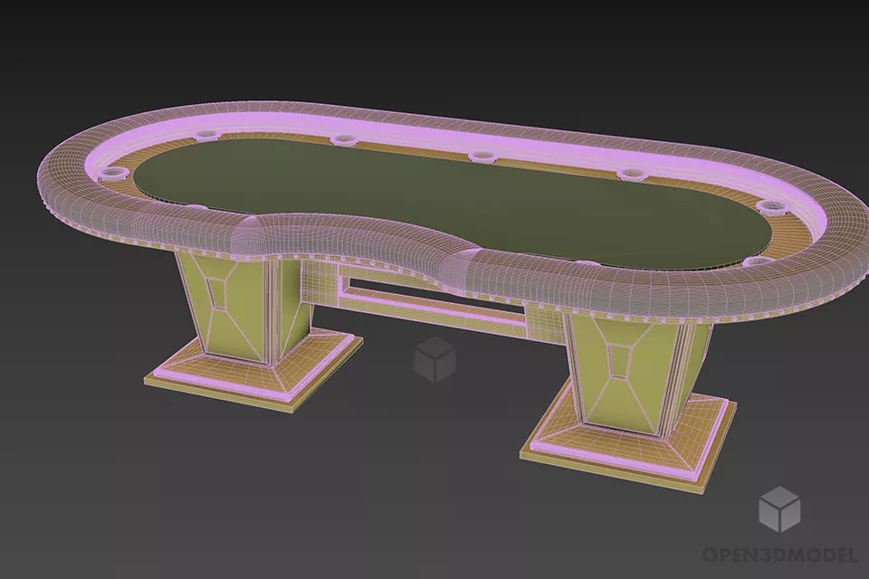 Circular Casino Table 3d model 3