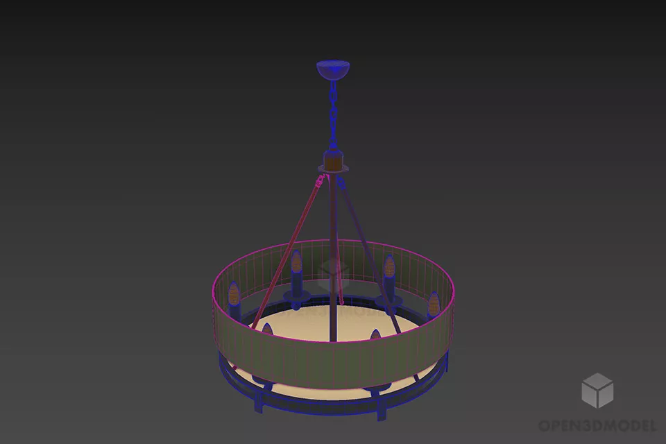 Pendant Lamp Tribeca Drum Shade 3d model 2