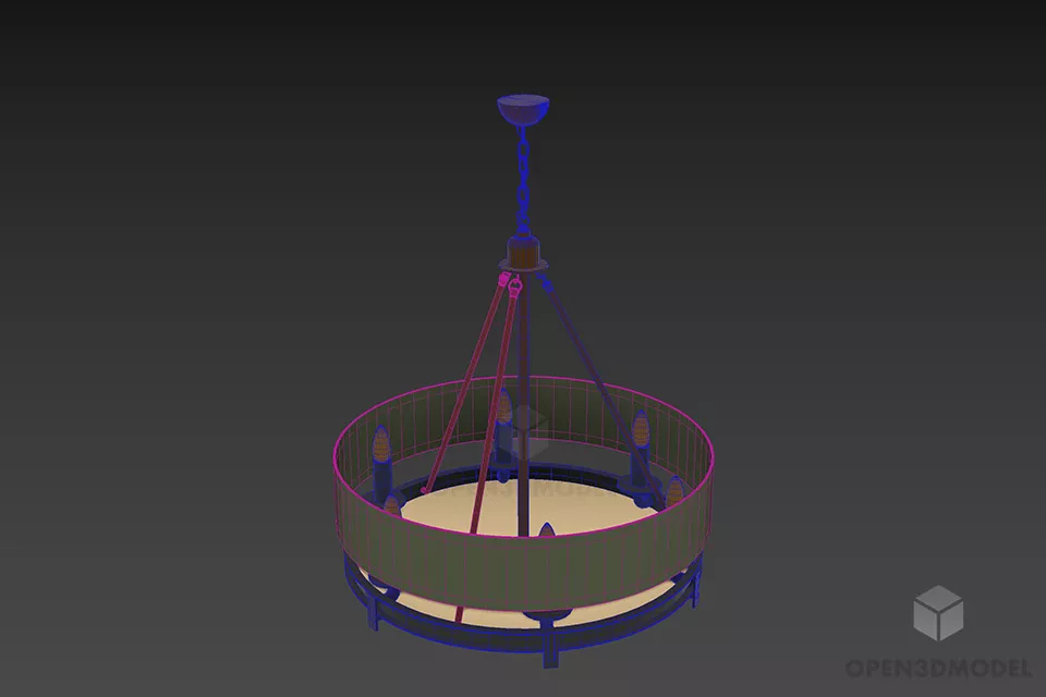 Pendant Lamp Tribeca Drum Shade 3d model 3
