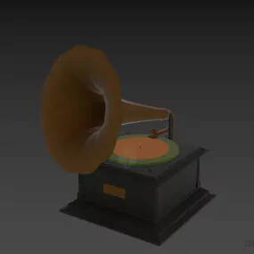 Vintage Gramophone Brass Material 3d model