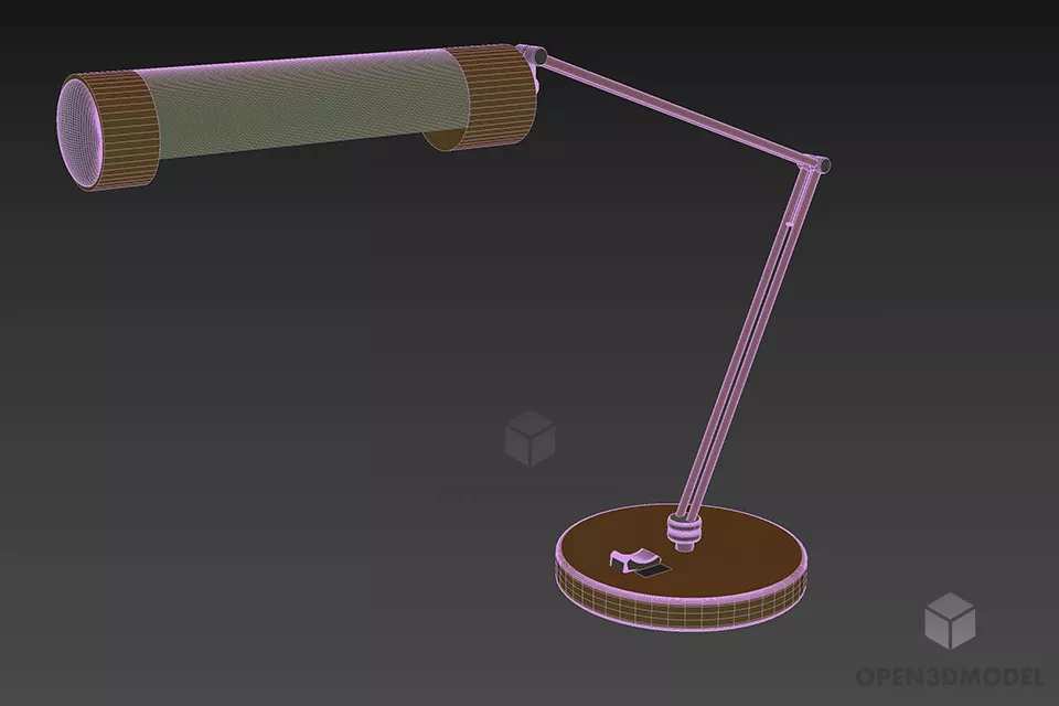 Small Table Lamp Cylinder Shade 3d model 2