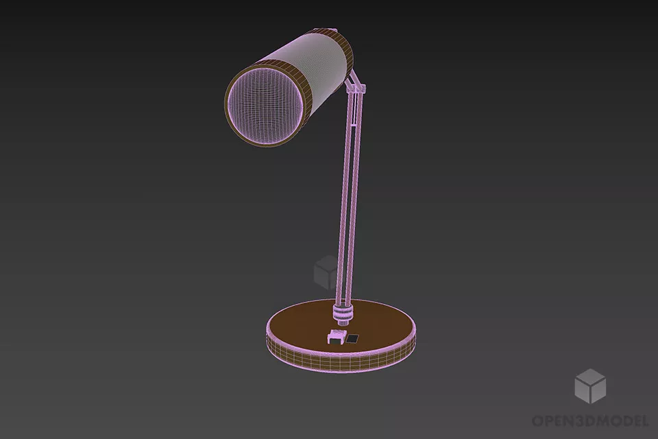 Small Table Lamp Cylinder Shade 3d model 3
