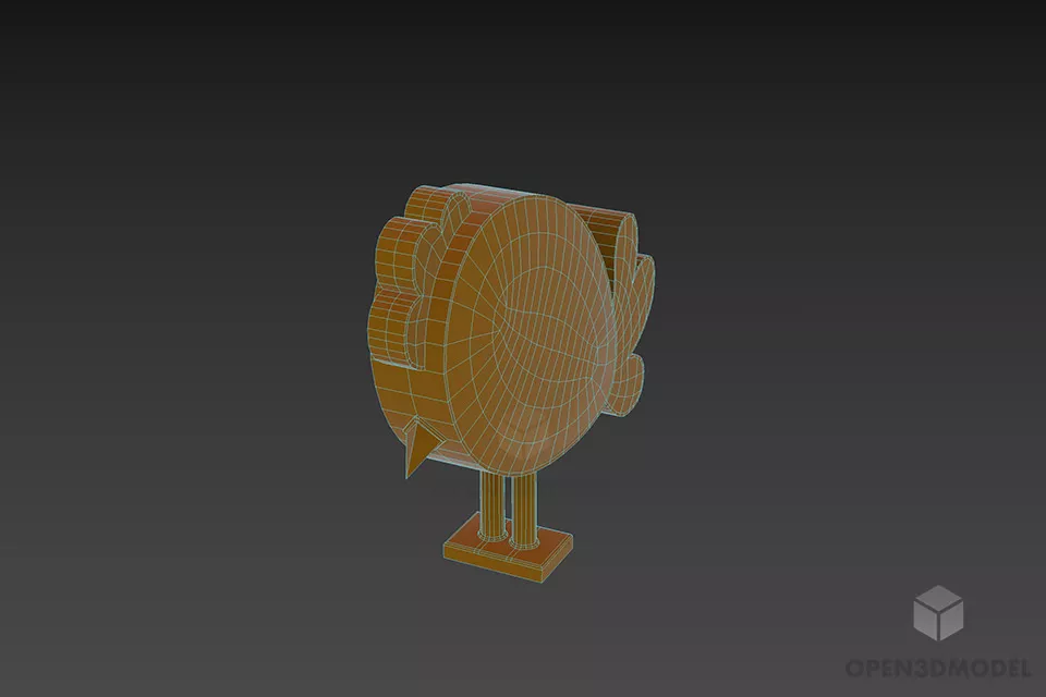 Outdoor Chicken Shape Sculpture 3d model 2