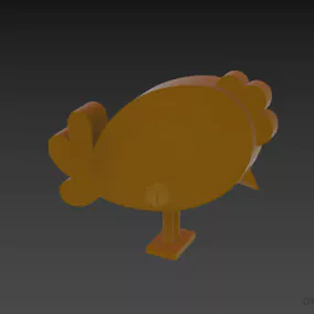 Outdoor Chicken Shape Sculpture 3d model
