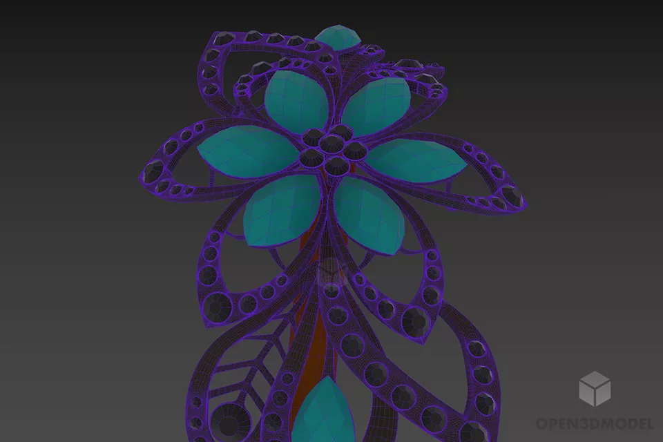 Hairgrip Jewelry Decoration 3d model 2