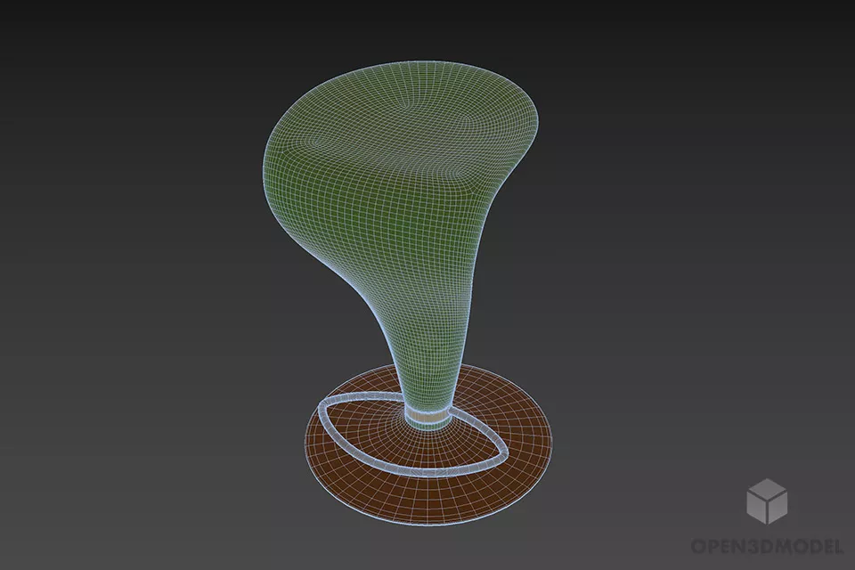 Modernism Chair With Curved Shape 3d model 2