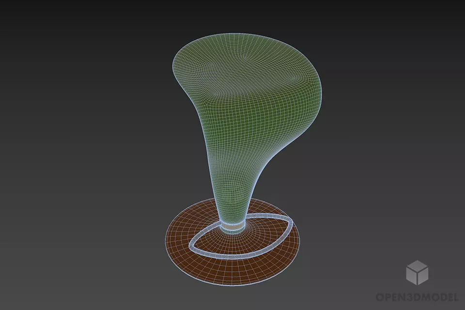 Modernism Chair With Curved Shape 3d model 3