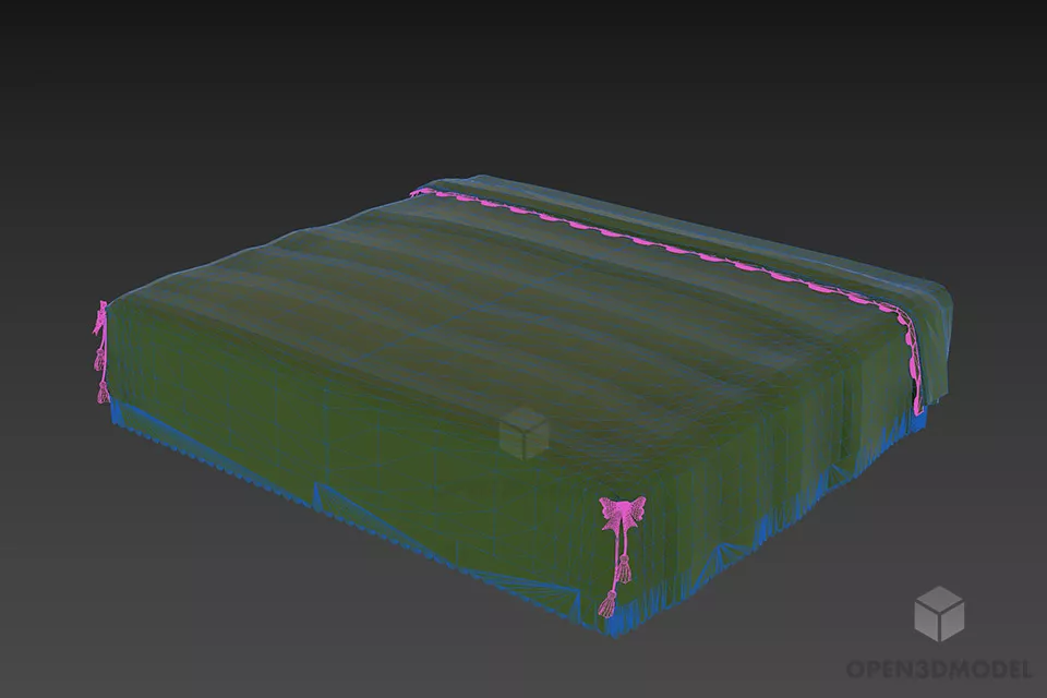 Bedroom Accessories Mattress Veil 3d model 2