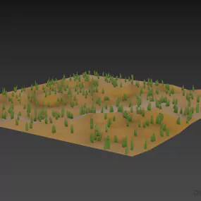 Yellow Grass, Landscape Grass 3d model