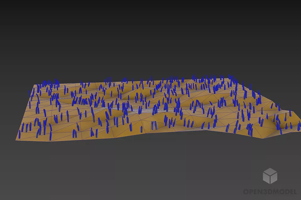 Yellow Grass, Landscape Grass 3d model 3