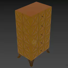 Luxurious Locker Greyv With Triangle Pattern 3d model