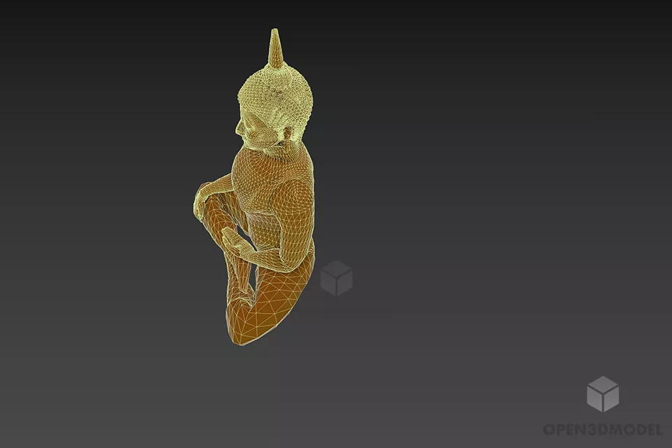 Thai Buddha Statue 3d model 2