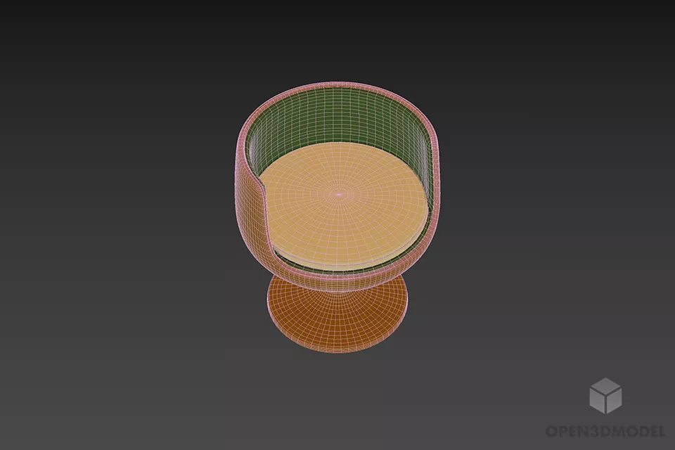 Glass Cup Armchair Modernism Shape 3d model 3