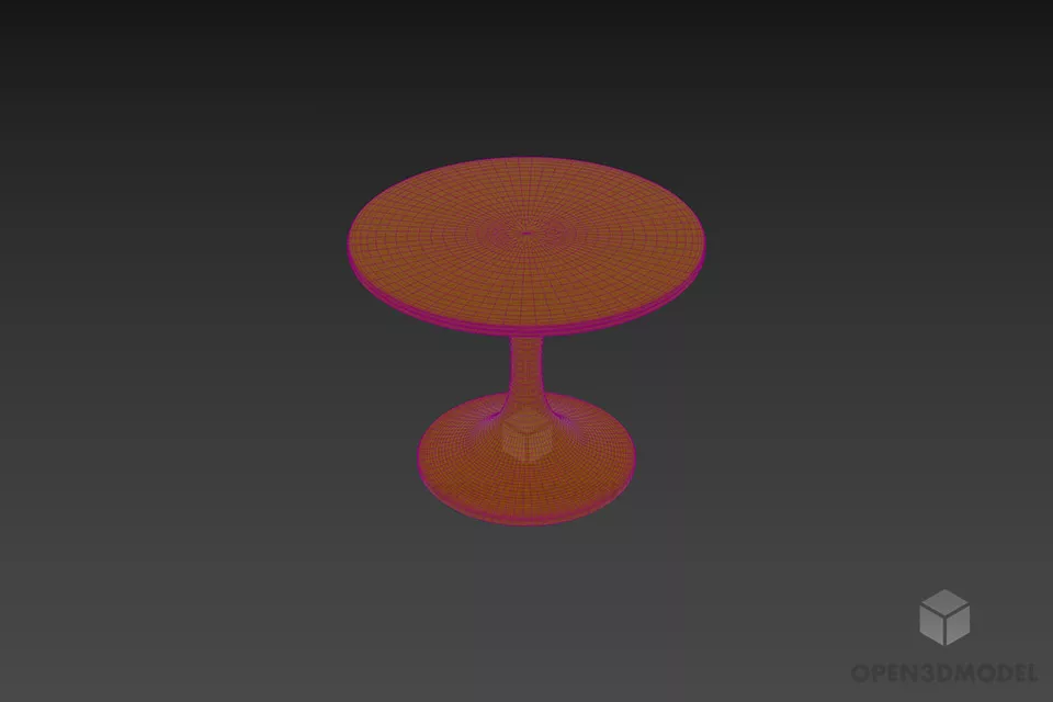 Glass Round Table Modernism Furniture 3d model 2